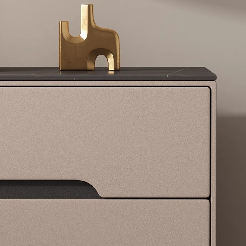 Minimalist Bedside Cabinet Nightstand with 2 Drawers and Stone Countertop - image 12