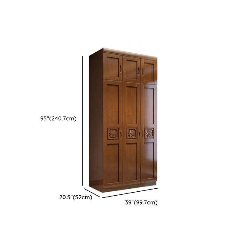 Vintage Sepia Lumber Wardrobe with Soft Close Drawer, Soft Close Door, Interior Shelves, and Hanging Rod - image 22