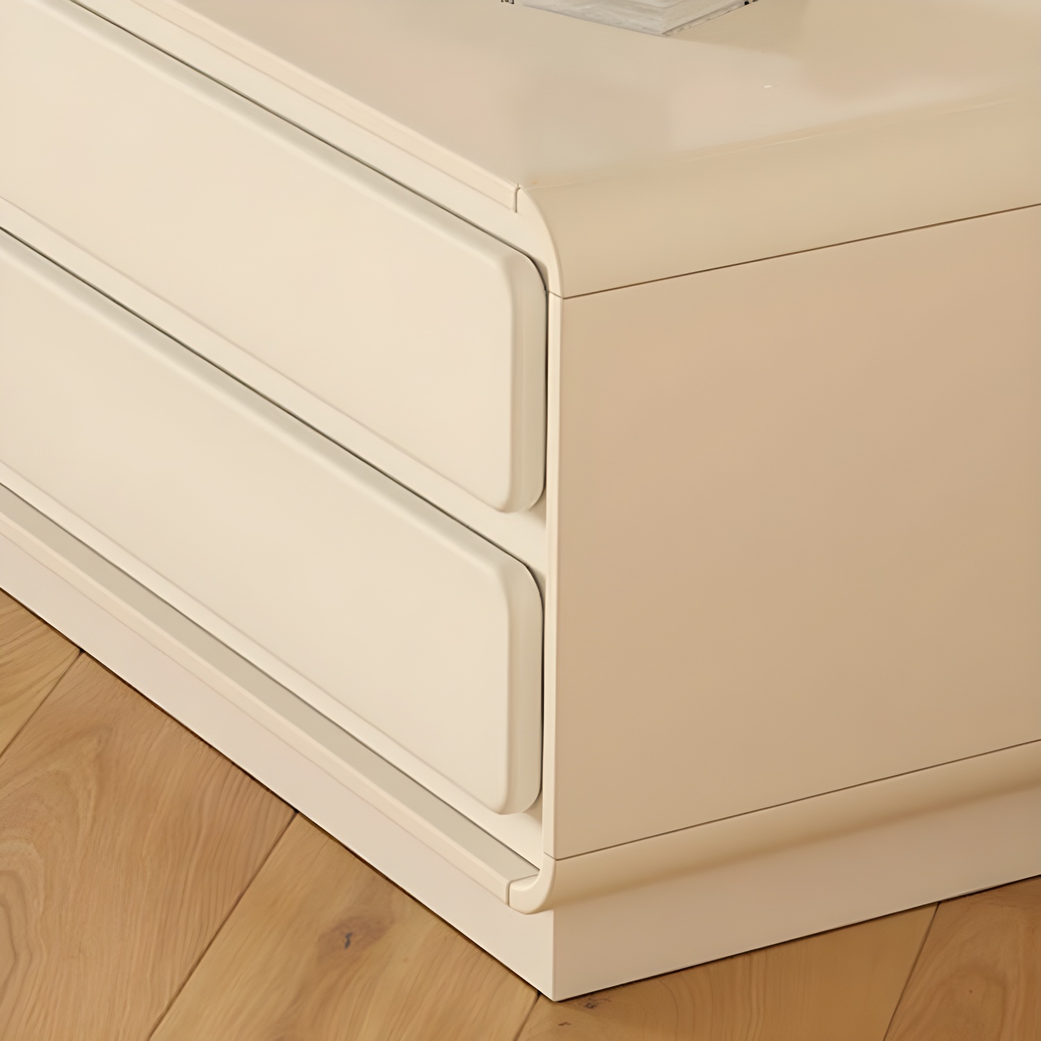 White Modern TV Stand with Low Height, 4 Drawers, 1 Cabinet and Legs - Full Assembly Needed - image 6
