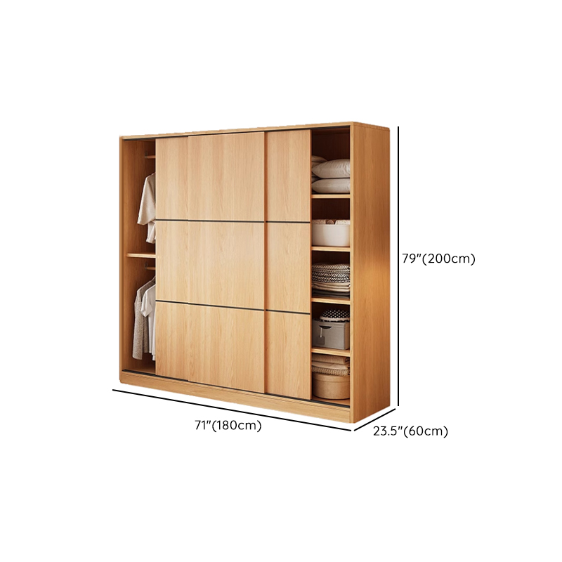 Minimalist Wooden Independent Wardrobe Closet with Soft Close Door, Interior Shelves, and Clothing Rod - image 12