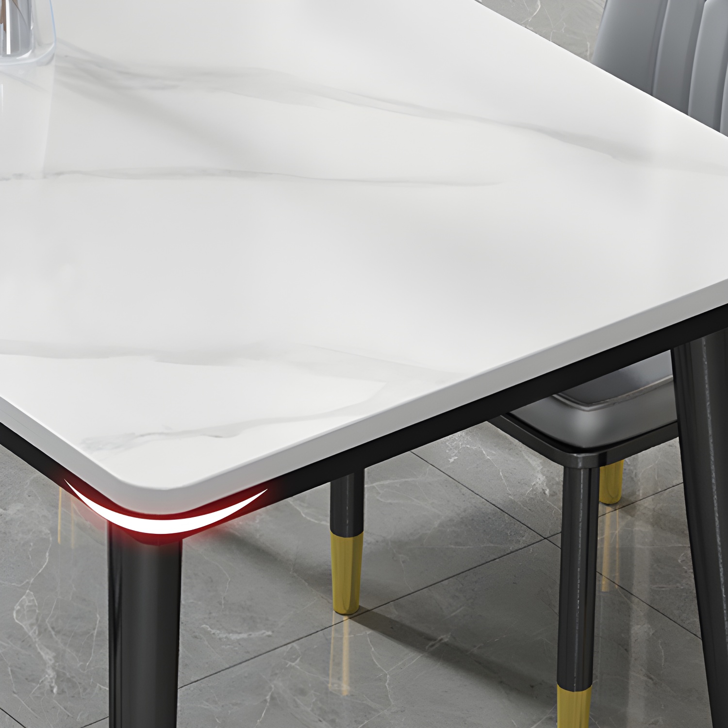 Industrial Standard Rectangle Shape Dining Table Sintered Stone Top Dining Table for Kitchen - image 7