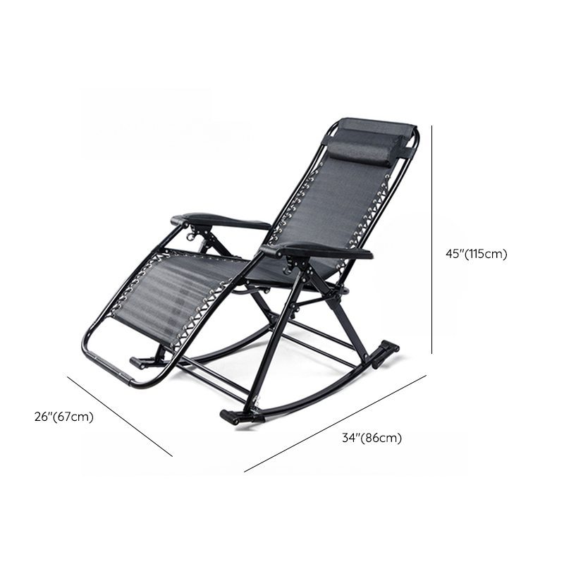 Simplistic Stain Resistant Metal Cushioned Rocking Accent Chair with Round Arm - image 14
