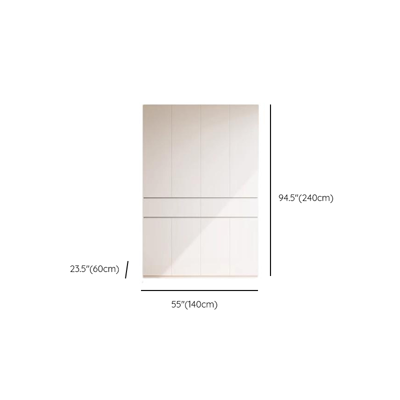 Chalk Minimalist Wood Cabinet Armoire with Soft Close Drawer and Door, Interior Shelves, and Clothing Rod - image 14