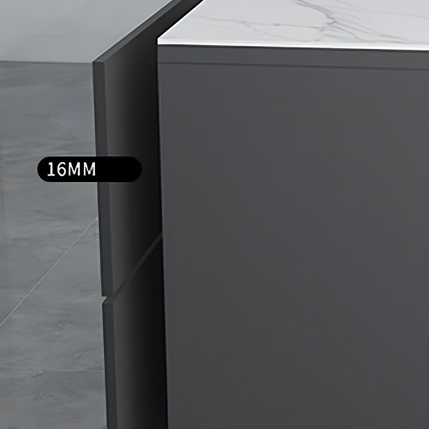 White Modern Wood Server with Stone Countertop and Cabinet Included - image 6