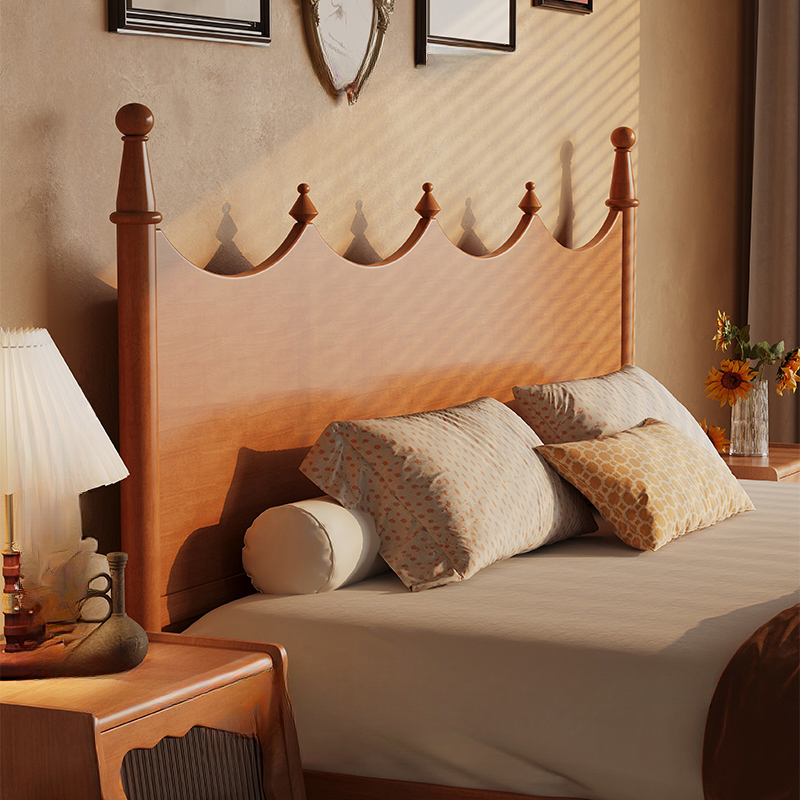 Contemporary Free-standing Standard Queen(60"W x 80"L)/Full(54"W x 75"L) Panel No Distressing With Legs in Wood and Sponge - image 4