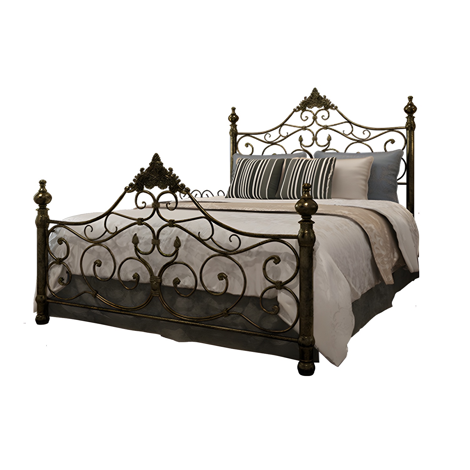 Industrial Antique Metal Bed Frame Wire-Grid Low Profile Open-Frame Bed - image 6