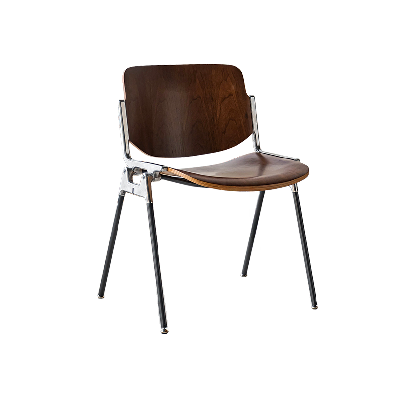 Old School Ventilated Back Armless Chair with Ink/Metallic Metal Legs, Nestable - image 9