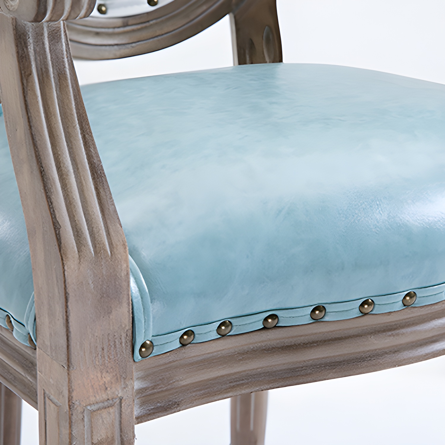 French Country Upholstered Armless Chair Home Solid Wood Dining Chair - image 24