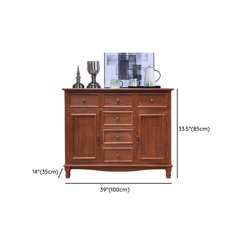 Traditional Wood Server in Espresso with 3 Drawers/4 Drawers/6 Drawers, Cabinet & One Internal Shelf/2 Shelves Included/Not Included - image 22