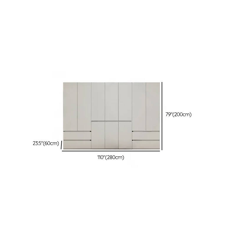 Cream Trendy Reclaimed Wood Wardrobe Armoire with Soft Close Drawer, Soft Close Door, Interior Shelves, and Clothing Rod - image 63