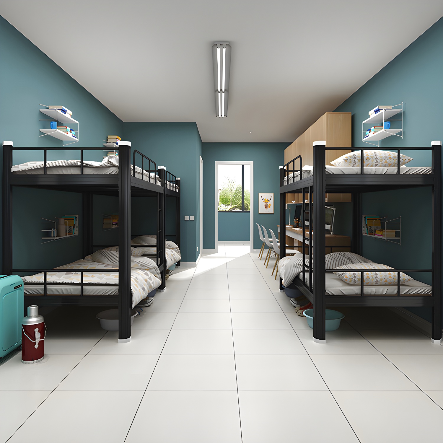 Modern Bunk Bed Dormitory Bedroom Metal Bed Frame with With Headboard and Footboard - image 13