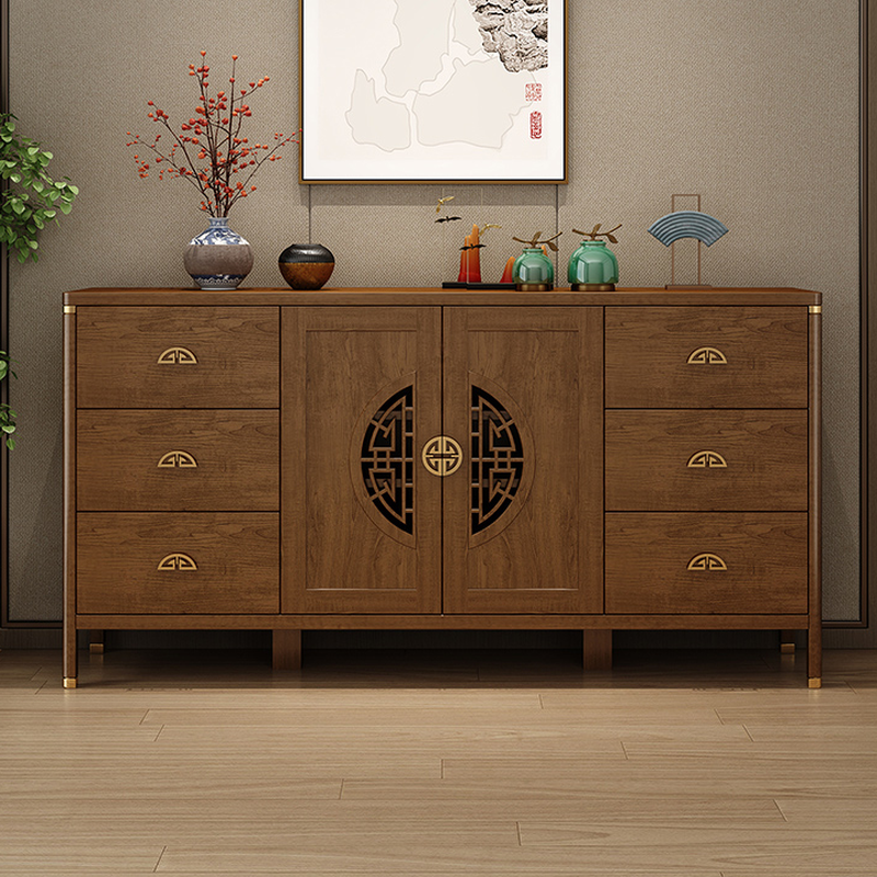 Espresso Standard/Wide/Narrow Timber Sideboard with 4 Doors/3 Doors/2 Doors, Adaptable Shelf and Pantry Hutch, 3 Drawers/6 Drawers/2 Drawers Included/Not Included - image 2