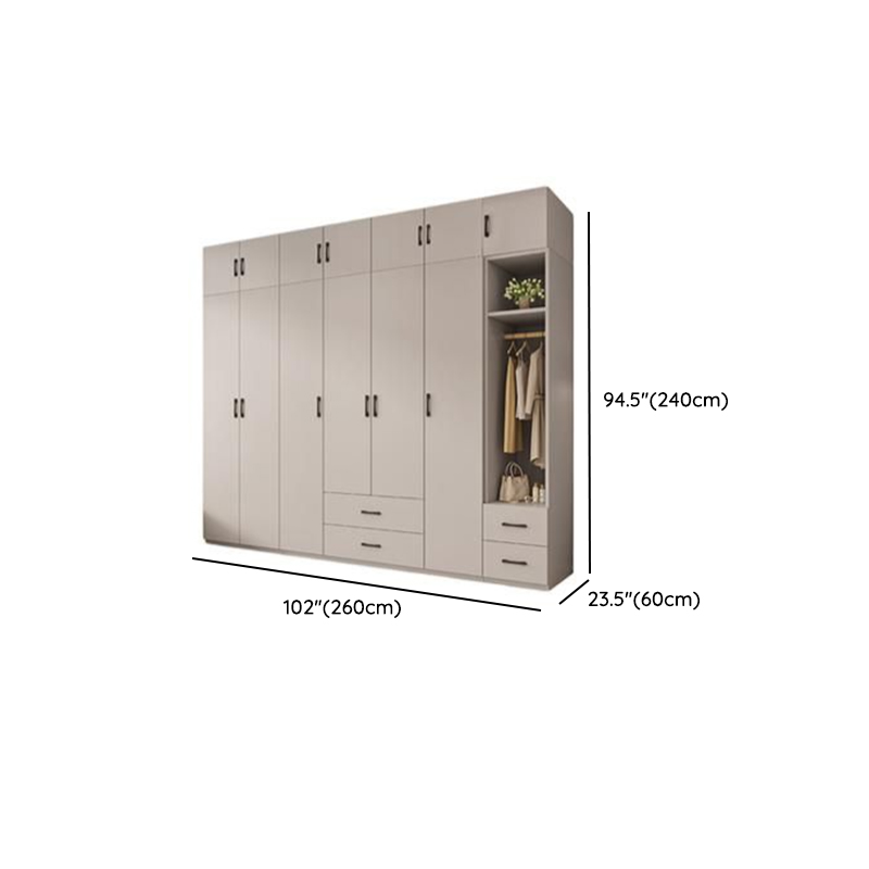 Chalk Modish Manufactured Wood Wardrobe Closet with Soft Close Drawer, Soft Close Door, Interior Shelves, and Clothing Rod - image 17