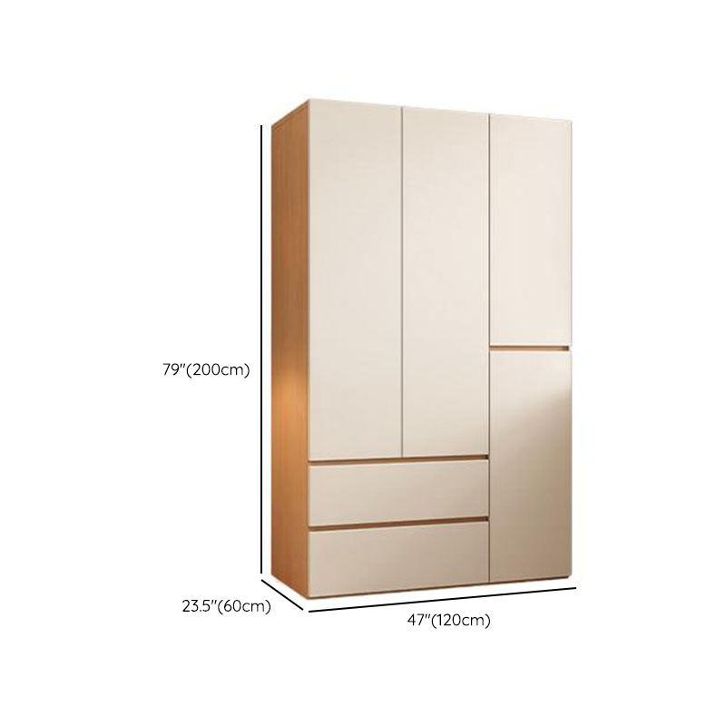 Wood Grain Minimalist Manufactured Wood Wardrobe Closet with Soft Close Drawer, Soft Close Door, Interior Shelves, and Clothing Rod - image 8