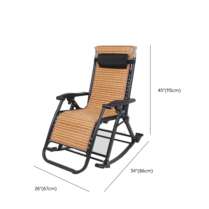 Simplistic Stain Resistant Metal Cushioned Rocking Accent Chair with Round Arm - image 16