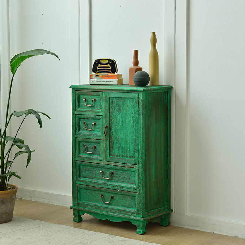 Coastal Style Storage Chest Solid Wood Countertop with Drawers and Doors - image 2