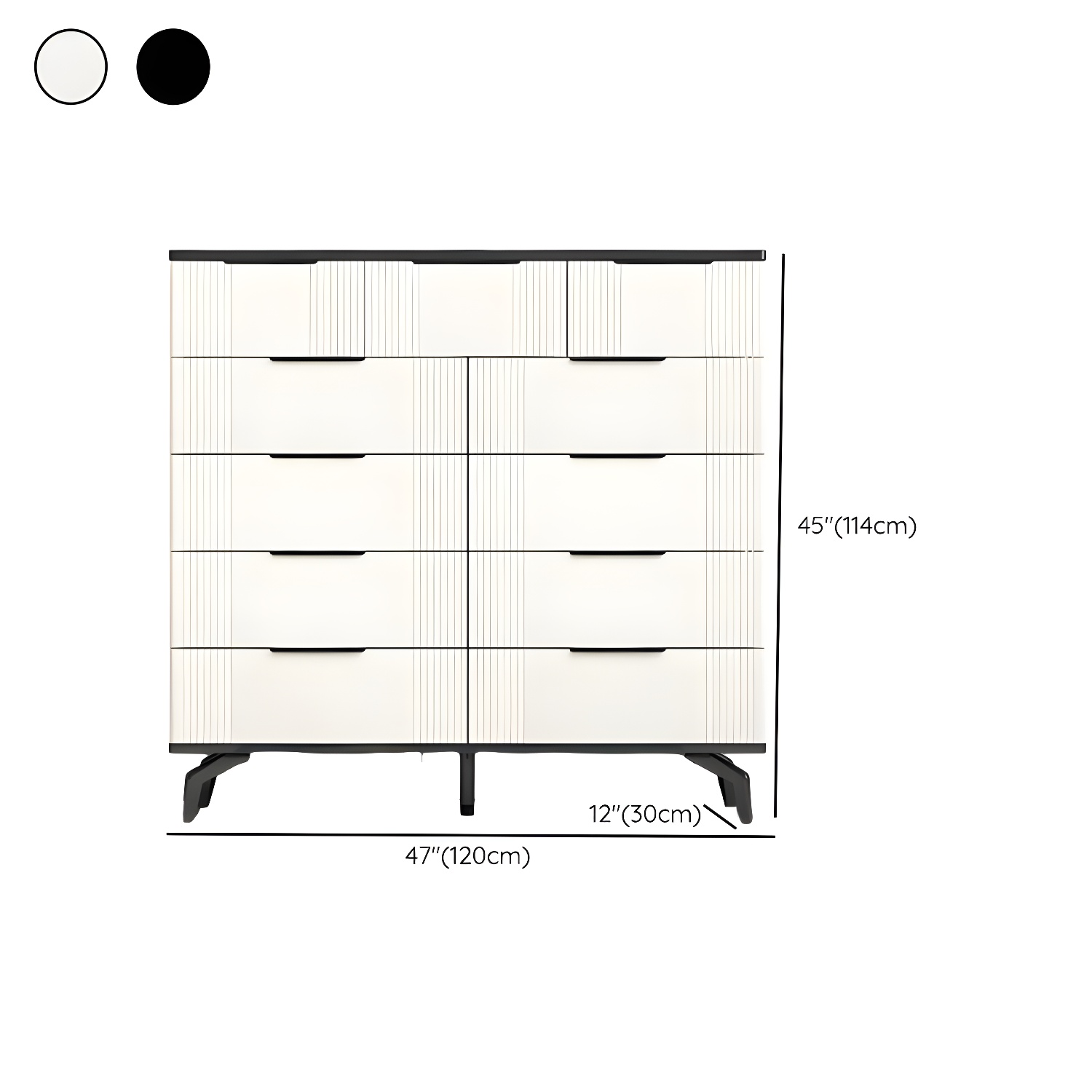 Drawers Included Modern Chest with Stone Countertop and Metal Legs - image 18