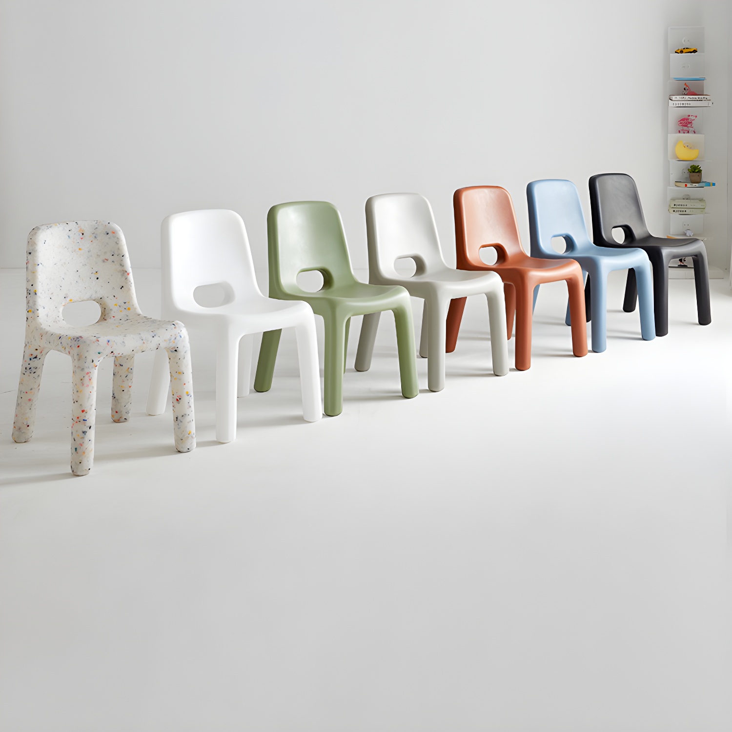 Scandinavian Style Non-Upholstered Low Back Plastic Side Chair for Kitchen & Dining - image 9