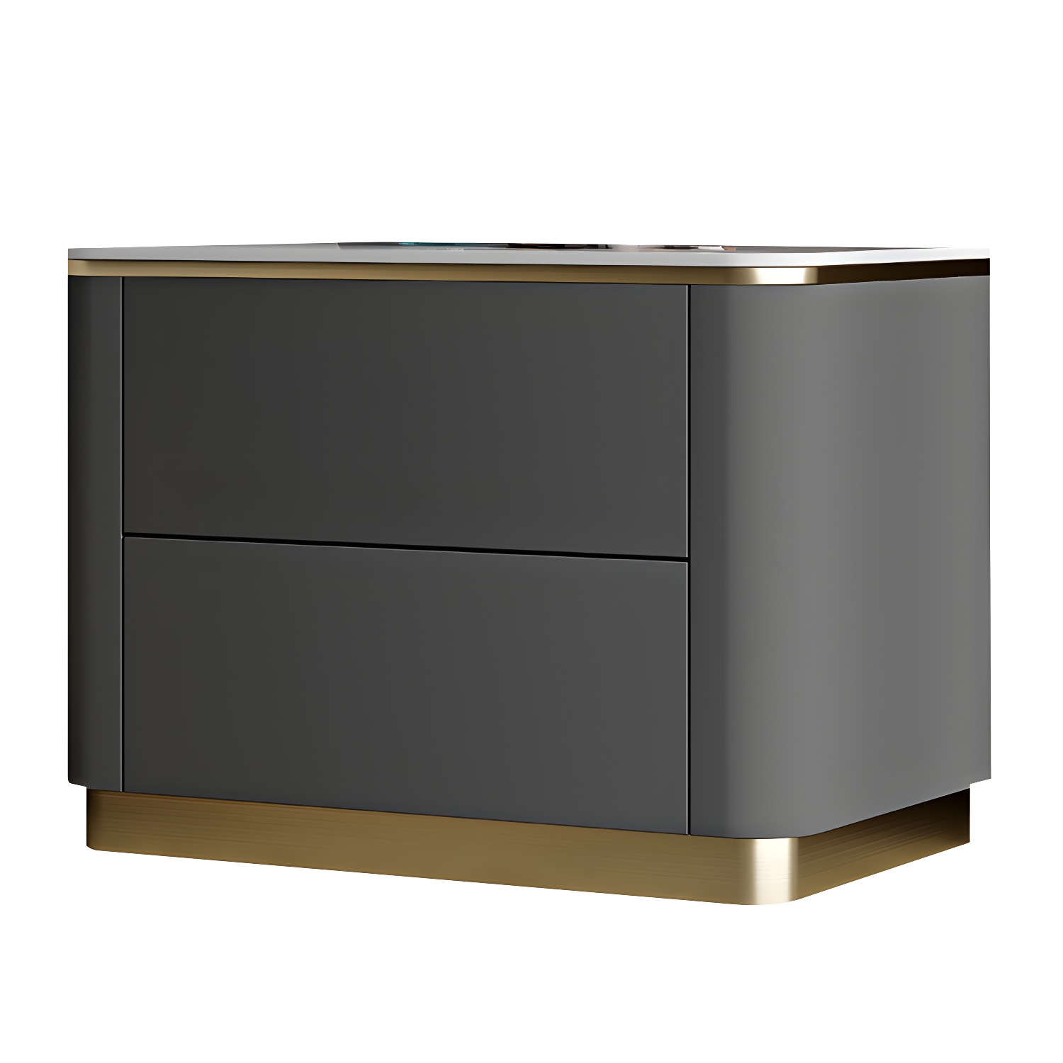 Glam Solid Wood Leather Outer Frame Accent Table Nightstand Drawer Storage Night Table - image 6