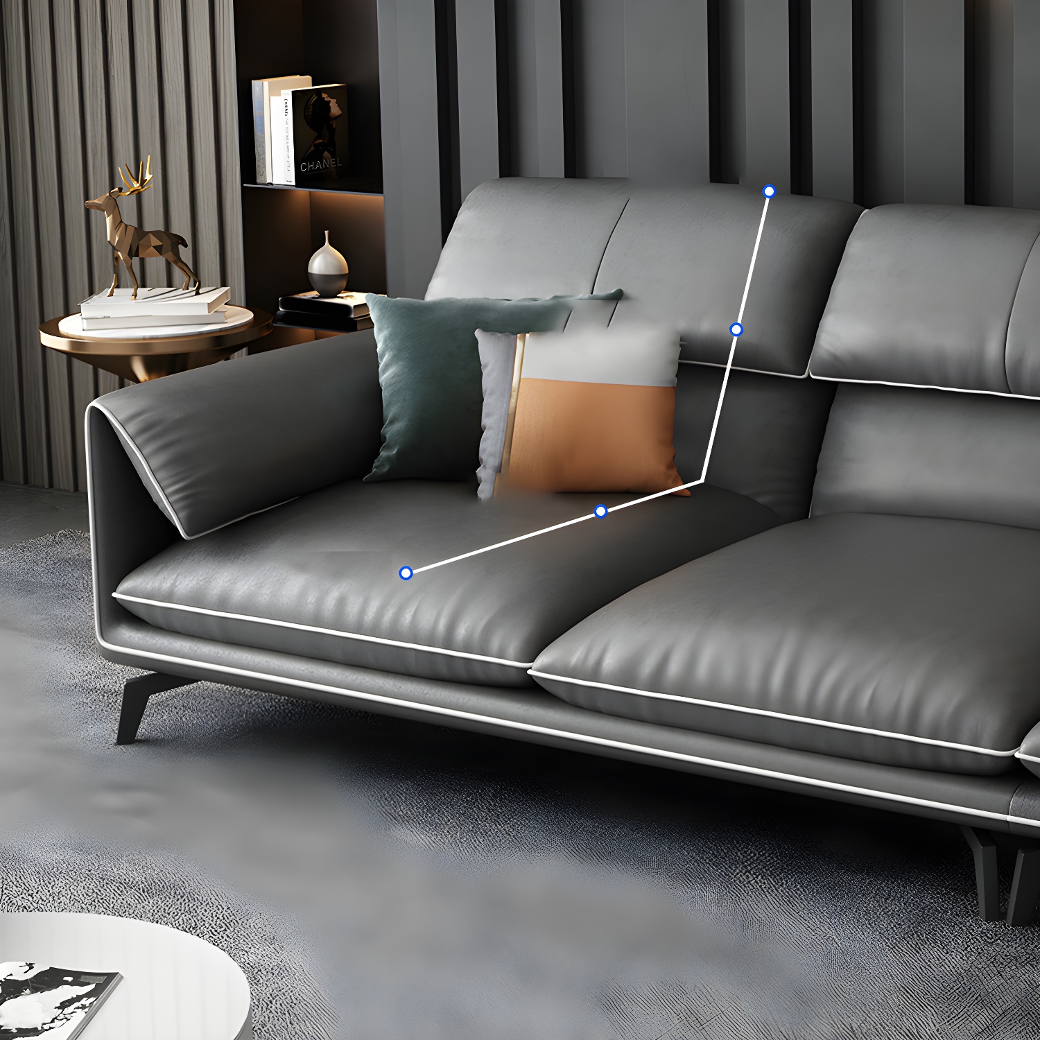 Modern Gray Stationary Sectional Sofa with Wood Frame and Pillow Top Arm - image 9