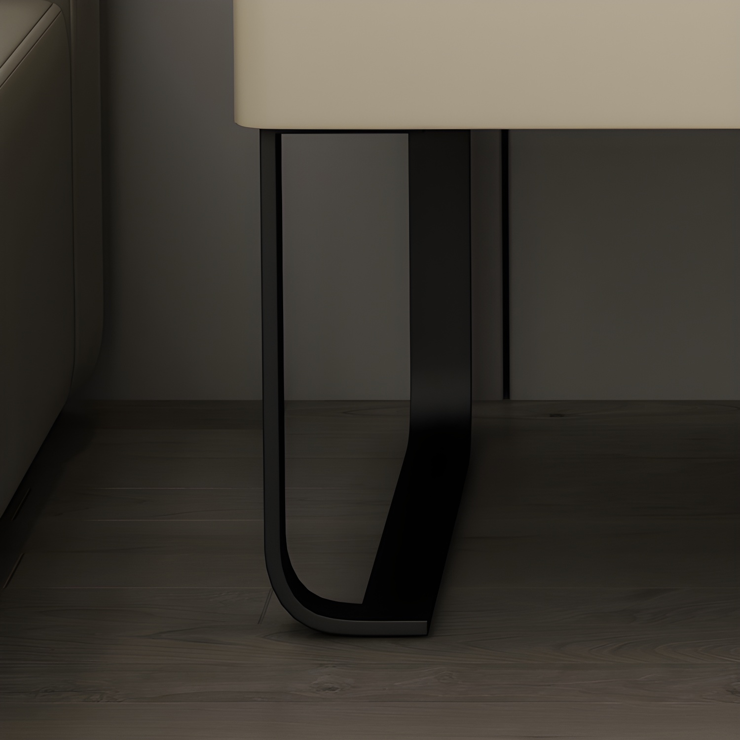 Modern Wooden Nightstand 19" Tall Sled Bedside Cabinet with Drawer - image 13