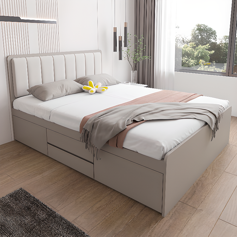 Cream Solid Color Storage Included for Bedroom