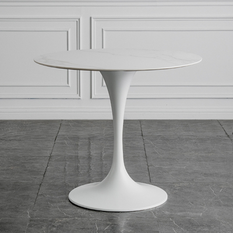 Chalk Circular Stone Art Deco/Glamorous Dining Table for 2, Scratch-immune & Fixed Table - image 5