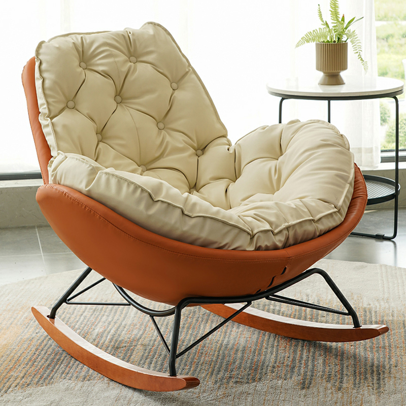 Ergonomic and Stationary Solid Wood Maternity Rocking Chair with Back and Flared Arm - image 7