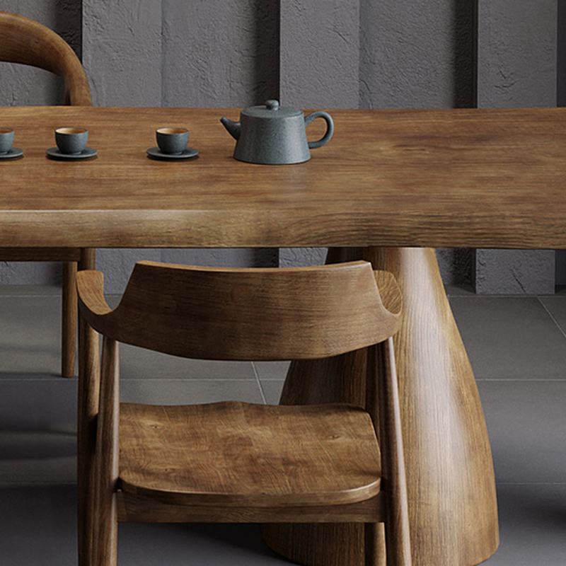 Amber Wood Pine Wood 3-Legged Dining Table Set - image 8