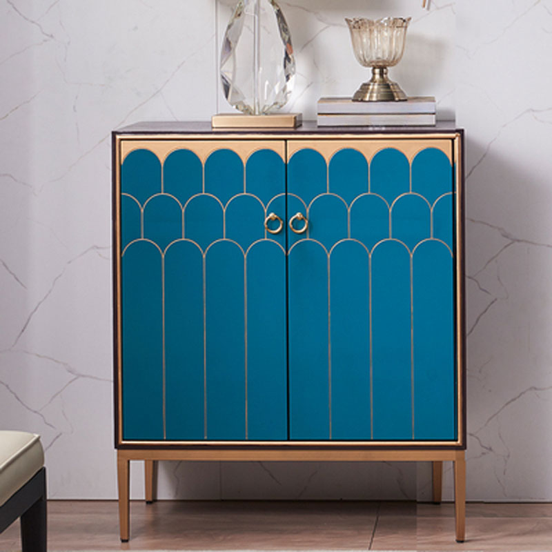 Art Deco Style Unattached Utility Cabinet with Cabinet Rings for Sitting Room
