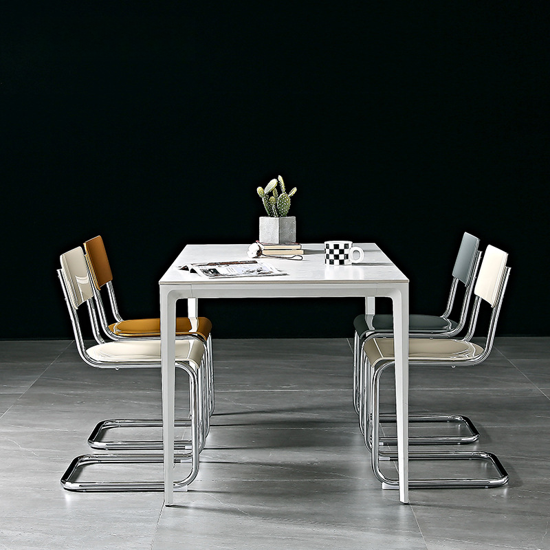 Modern Simple Style Ventilated Back Armless Chair with Metallic Alloy Legs - image 13
