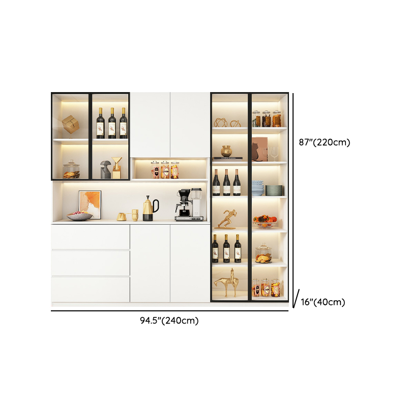 Modern White Wood Sideboard/Credenza 40cm Wide 220cm Tall - image 26