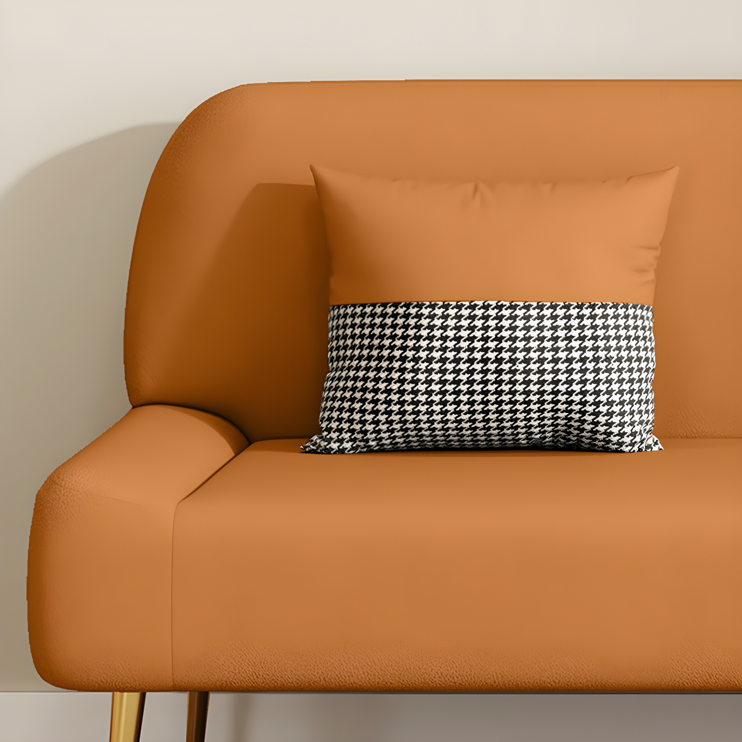 Scandinavian Faux Leather Small Size Sofa with Armless Design in Solid Color - image 14