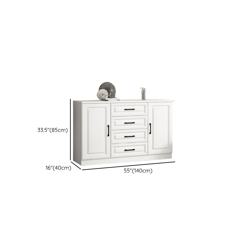 Modern Standalone Timber Utility Cabinet with Storage Drawer and Pull Bars in White - image 9