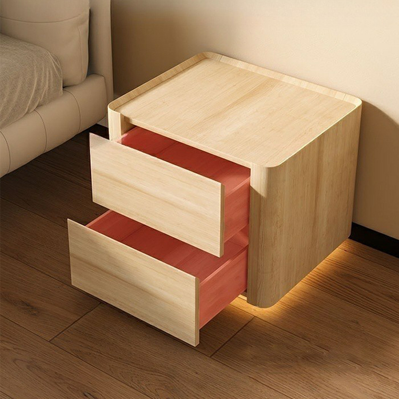 Modern Stylish Wood Nightstand Drawer Storage Petite Under 23 Inches Tall for Elegant Bedroom Decor - image 7