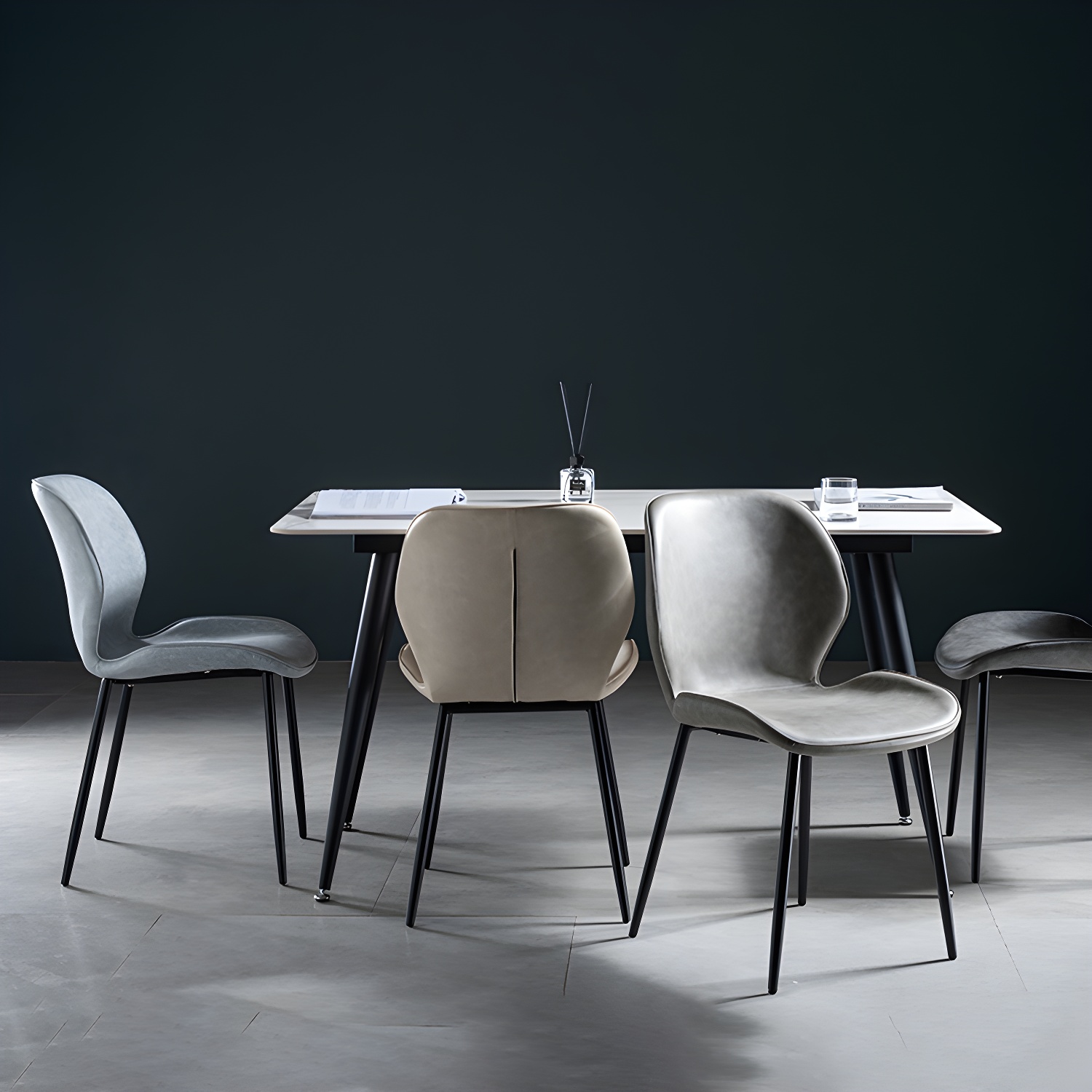 Scandinavian Leather Home Side Chair Matte Finish Wingback Dining Chair (Set of 2) - image 23
