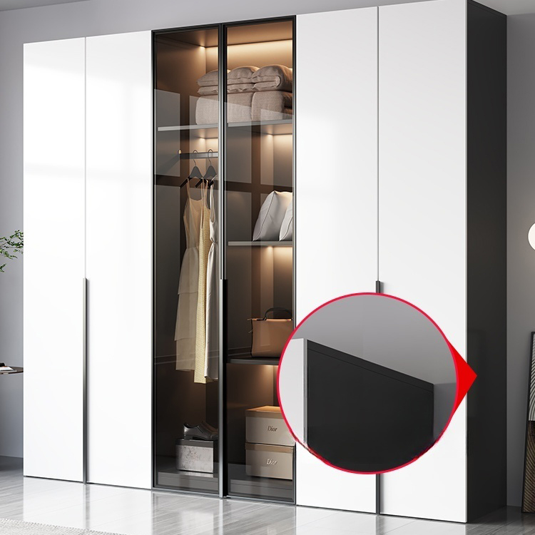 Convenient White Wardrobe Armoire with Shelves and Clothing Rod - image 6