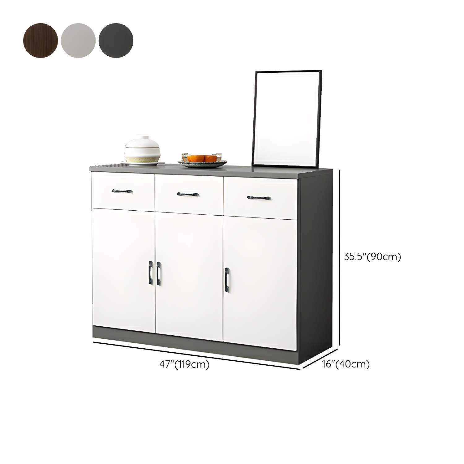 Modern Wood Sideboard Credenza with Drawers and Cabinets - Functional Storage Solution - image 20