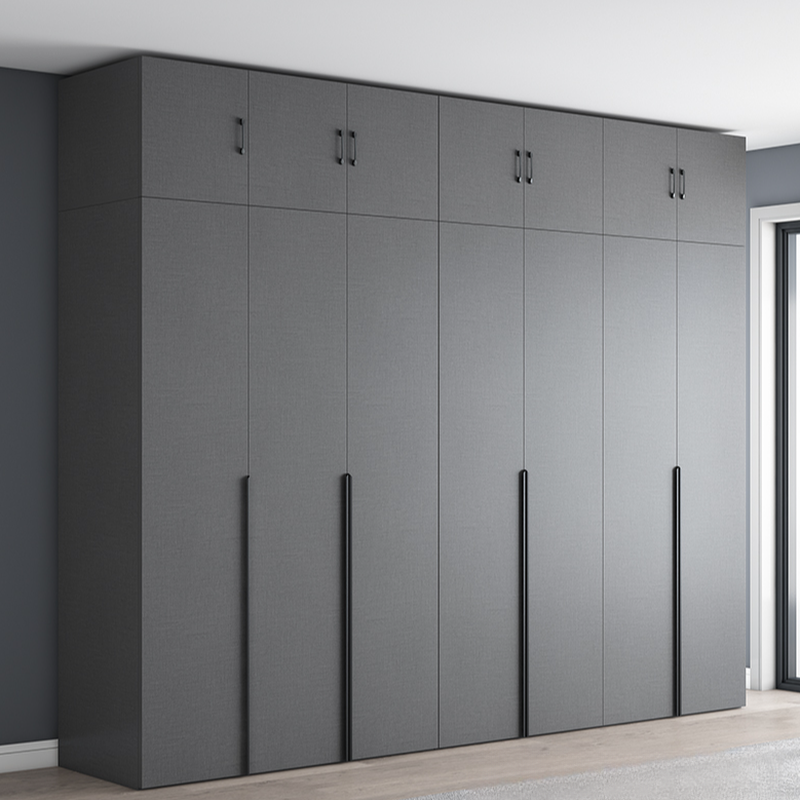 Trendy Dove Grey Wooden Wardrobe with Interior Shelves, Soft Close Door & Hanging Rod - image 21