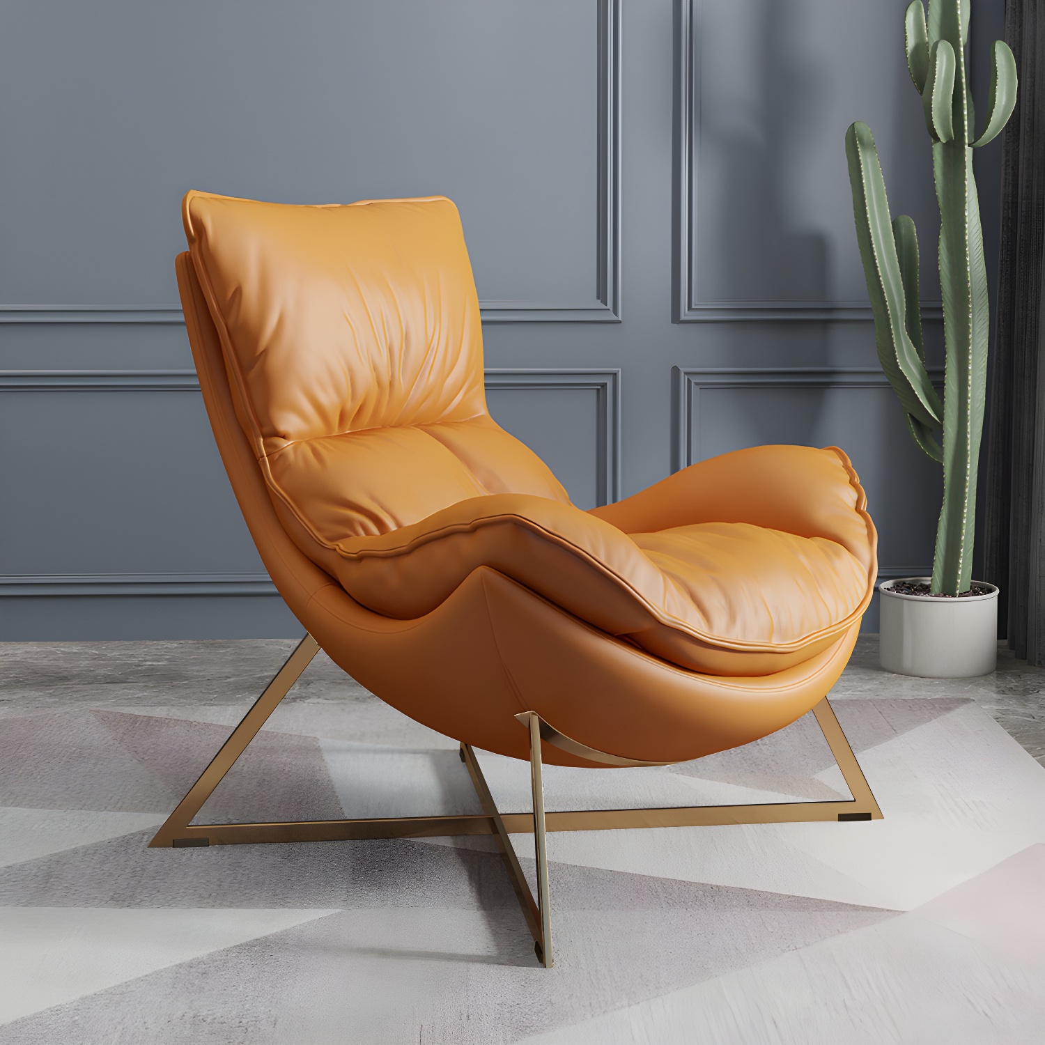 Ergonomic with Ottoman Rocker Chair with Padded Seat Rocking Chair Spindle - image 15