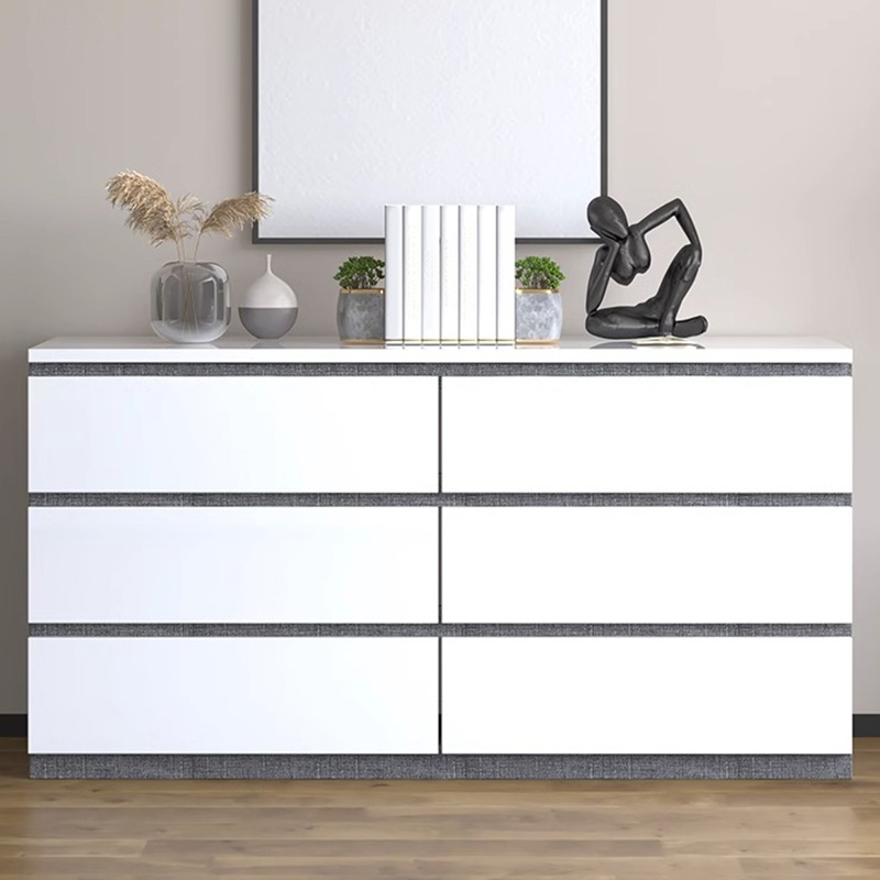 Contemporary Vertical/Horizontal Bleached Wood Semainier/Double Dresser/Bachelor Chest Pale Wood Finish 6 Drawers/5 Drawers/4 Drawers for Master Bedroom - image 4