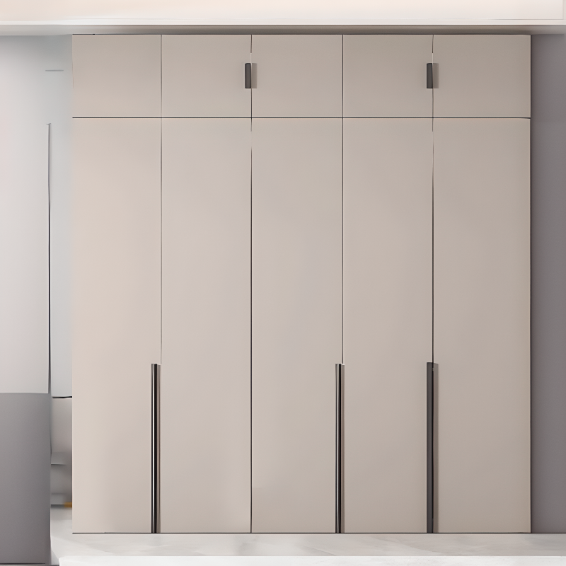 Cream Trendy Timber Standalone Wardrobe Armoire with Soft Close Door, Interior Shelves, and Articulated Mechanism - image 4