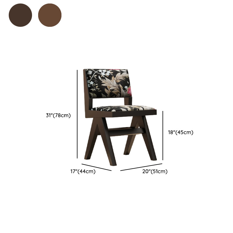 Modish Arm Chair with Ventilated Back, Padded Upholstery, Arms, and Natural Wood Legs - image 13