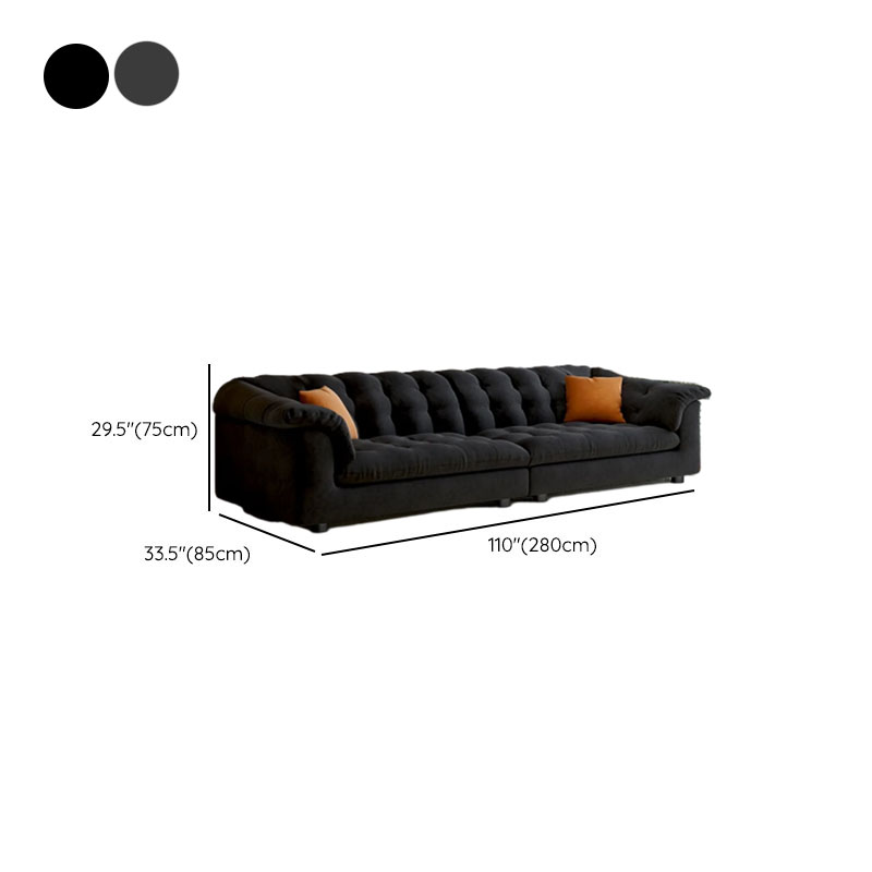 Modish Solid Color Stain Resistant Standard Sofa/Loveseat in Black/Light Green/Beige for 3-seater/2/5 Person with 2 Pillows - image 17