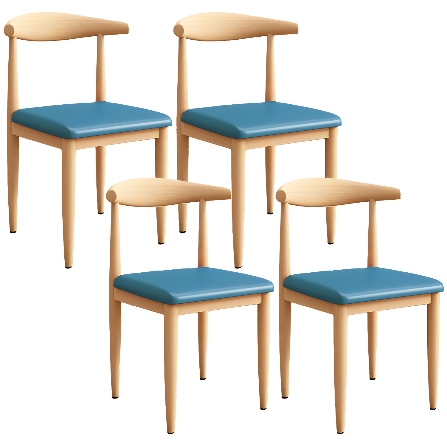 Modern Kitchen Dining Chairs Open Back Dining Chair with Metal Base - image 6