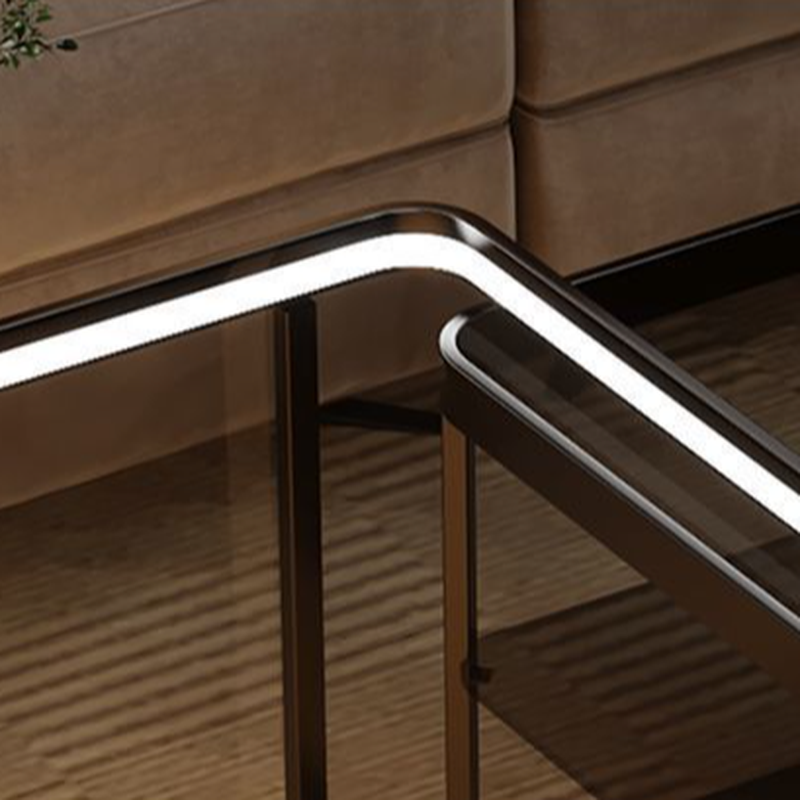 Gray/Tan Top Double Nesting Accent Table with Copper Square Frame - image 8