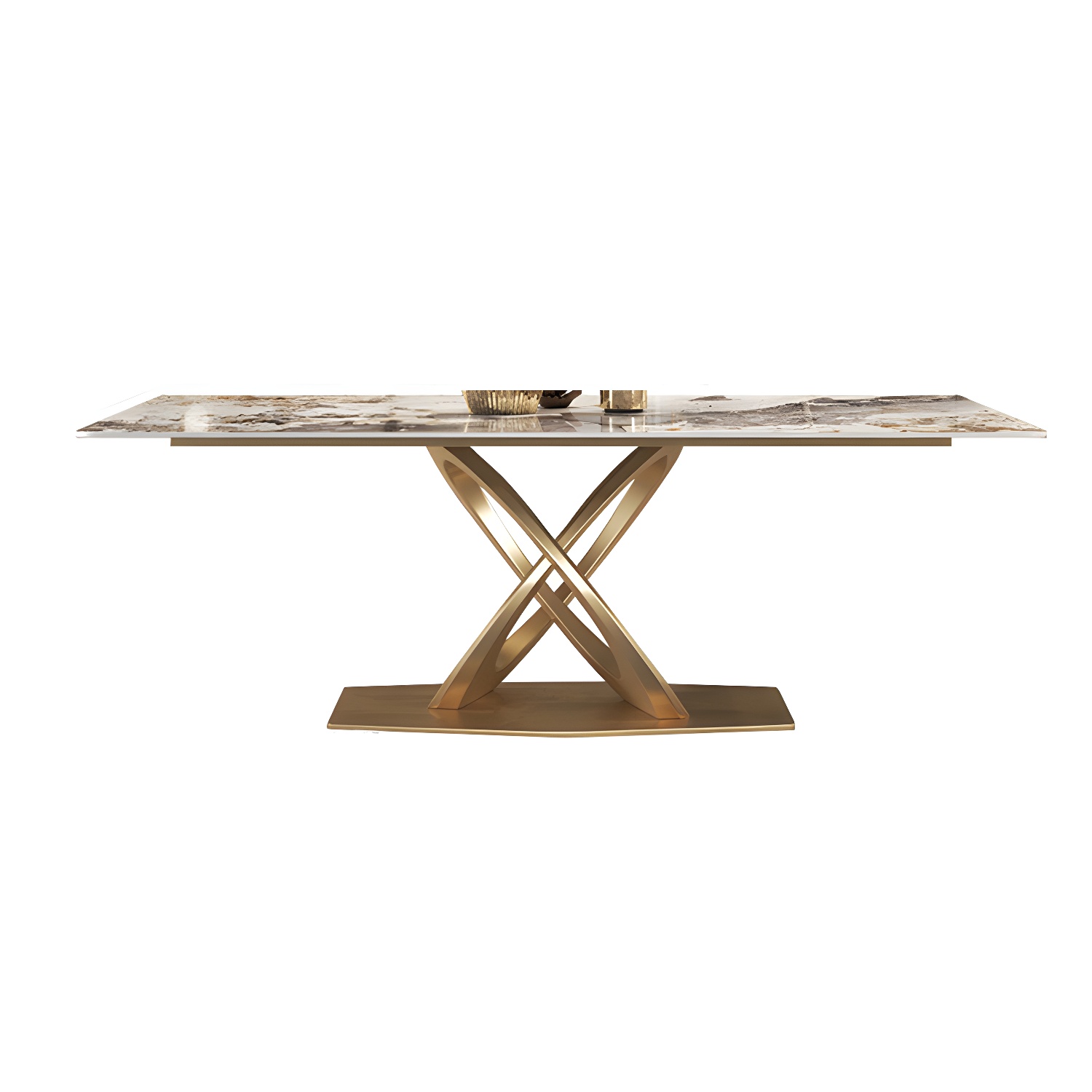 Glossy Beige Dining Table Set 1/2/5/7 Pcs Glam Dinette Set with Leather Chairs - image 5