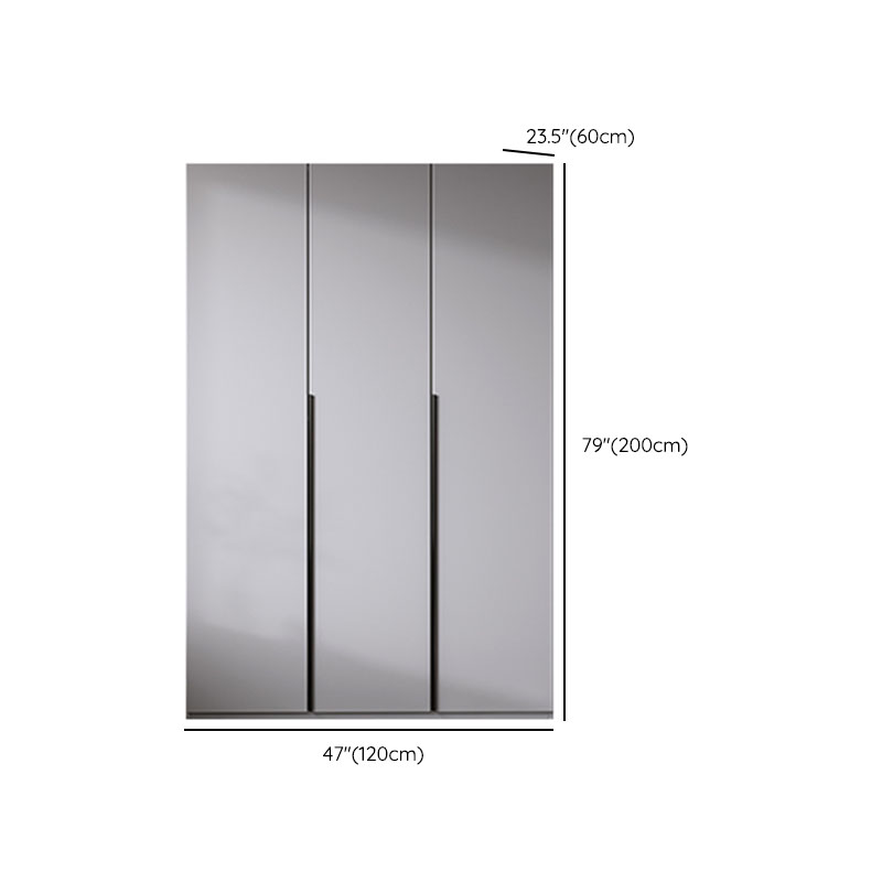 Light Gray Modern Manufactured Wood Wardrobe with Soft Close Drawer, Soft Close Door, Interior Shelves, and Hanging Rod - image 7