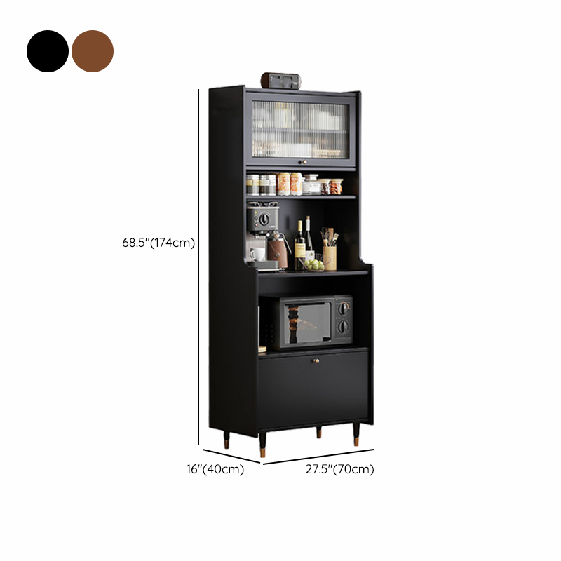 Living Room Use Simplistic Rectangle Black Wood Free Standing Utility Storage Cabinet with Knob Handle - image 10