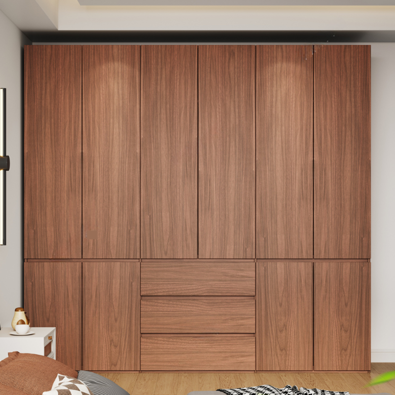 Acorn Minimalist Laminate Wardrobe Closet with Soft Close Drawer, Soft Close Door, Interior Shelves, and Clothing Rod